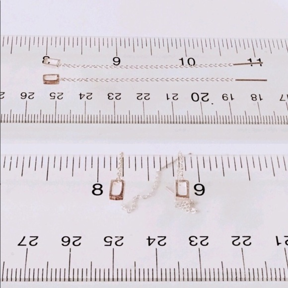 Sterling Silver Dangle Threader Earrings - Picture 3 of 3